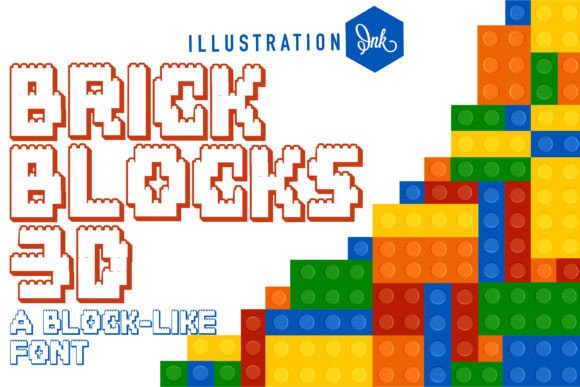 Brick Blocks 3D Font
