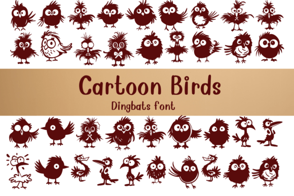 Cartoon Birds Font for Creative Marketing