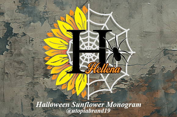 Halloween Sunflower Monogram Font