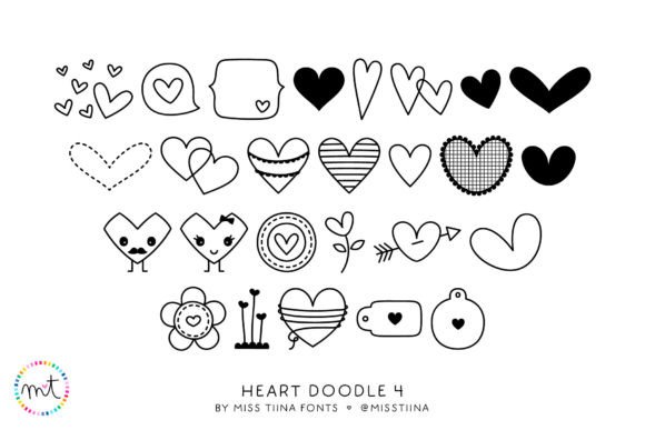 Heart Doodle 4 Font for Romantic Design