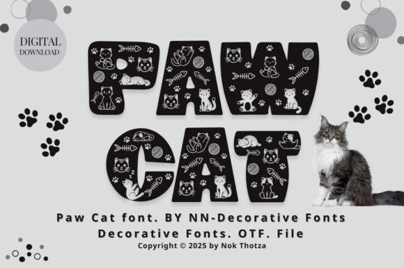Paw Cat Font: Adorable Decorative Type