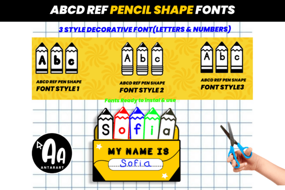 Pencil Shape Box Template Font