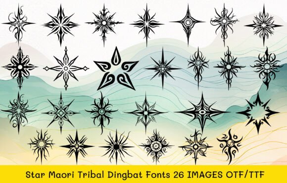 Star Maori Tribal Font for Creative Projects