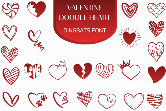 Valentine Doodle Heart Font